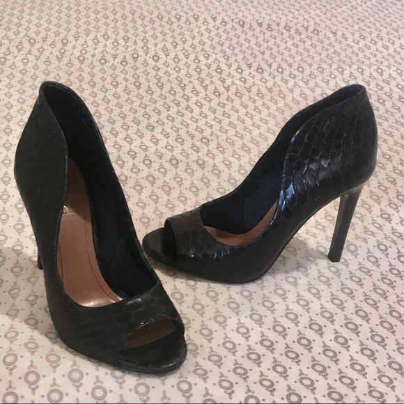 Vince Camuto Leather Peeptoe Heels - Picture 2 of 7